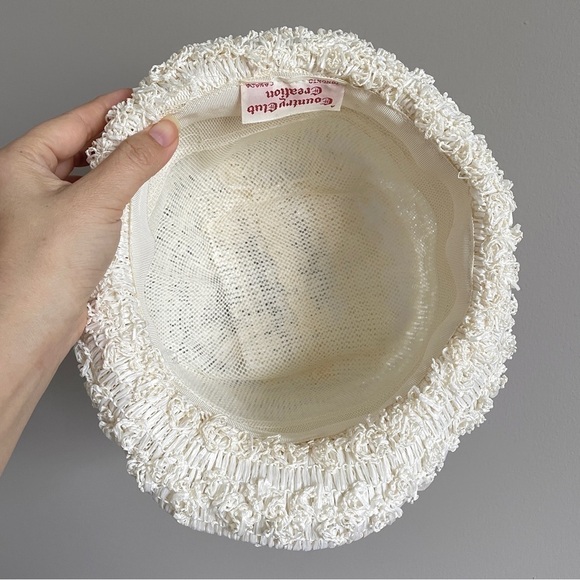 Vintage 60s Popcorn Textured Summer Straw Hat 🇨🇦 - Picture 7 of 10